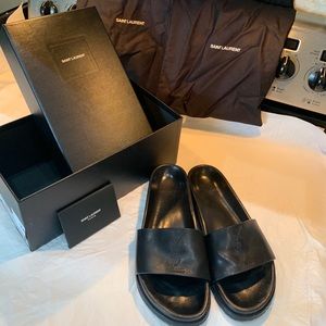 YSL Black Slides.  Excellent condition.